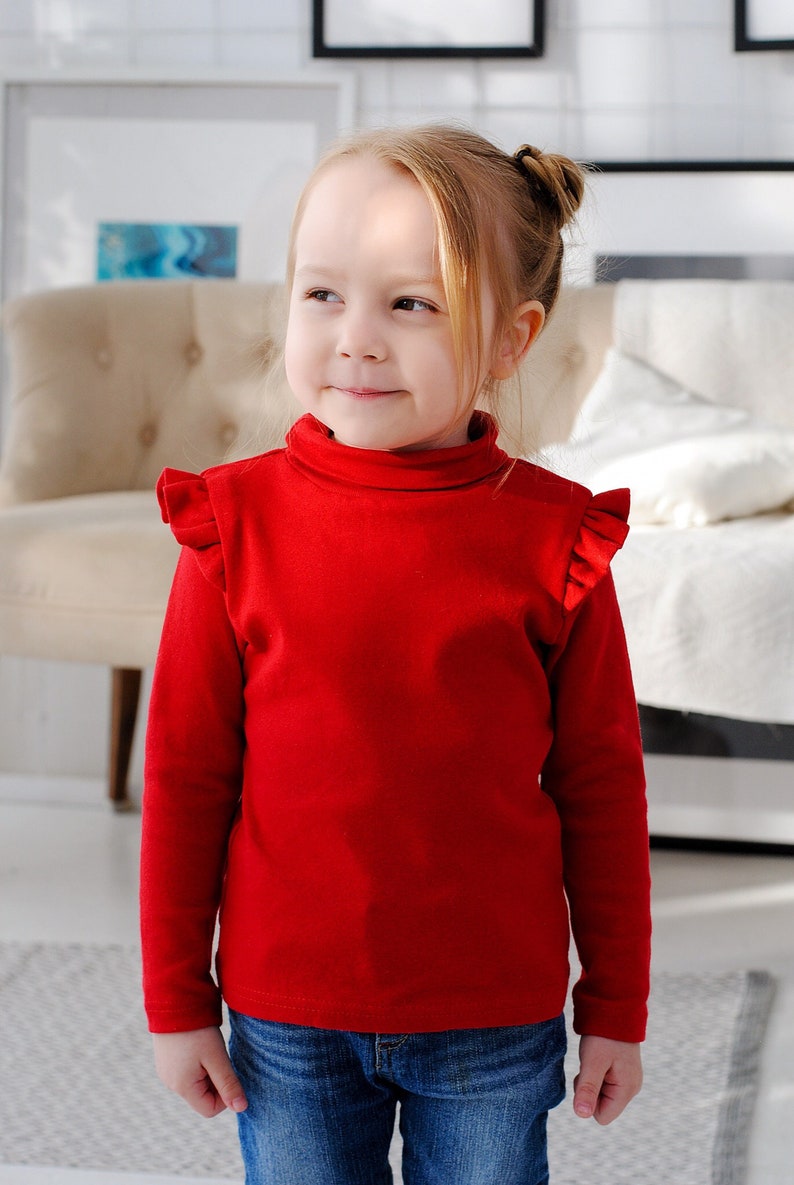 Girls' Roll Neck Jumper Sewing Pattern PDF / Basic Long Etsy