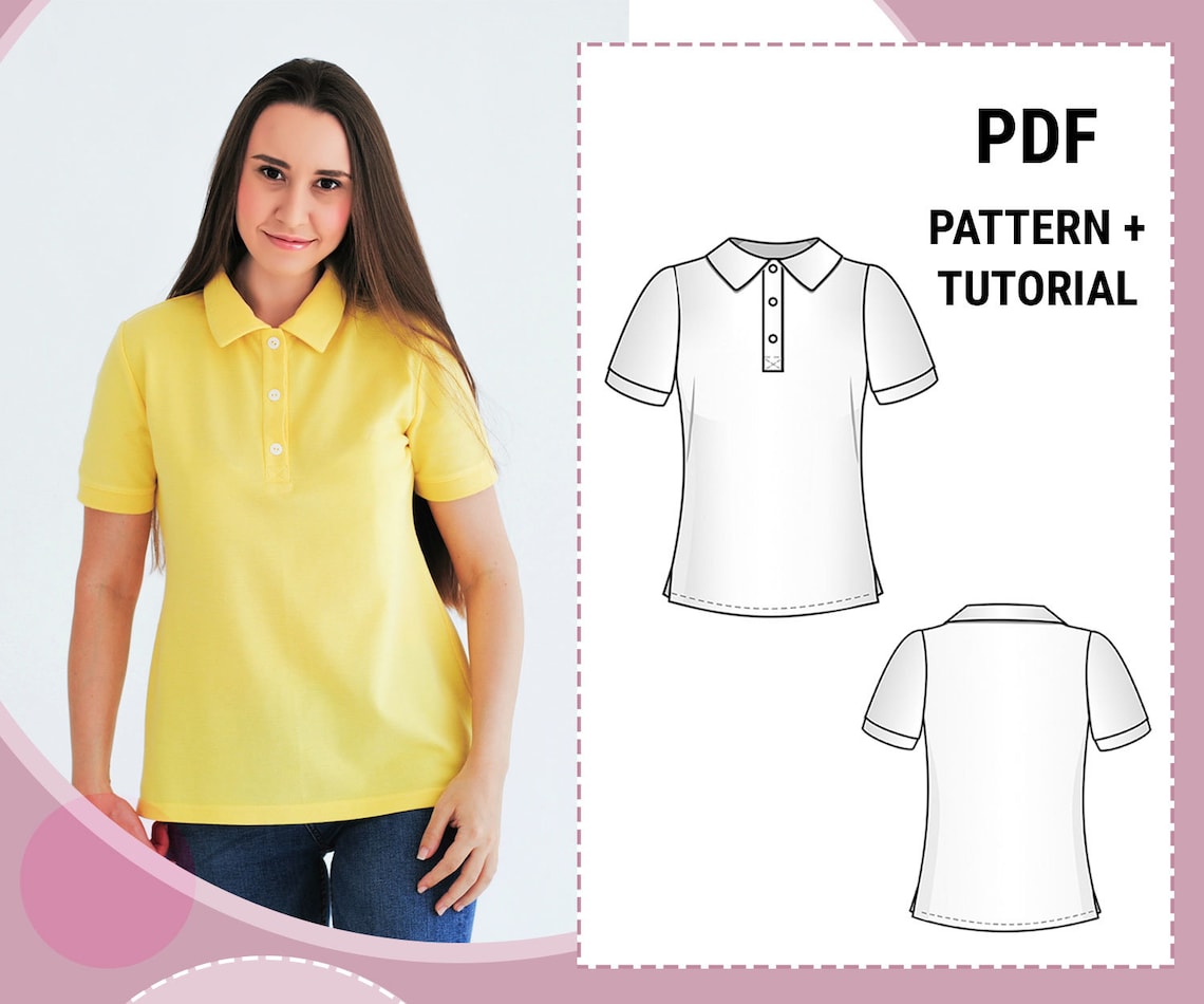 Women's Polo Shirt Sewing Pattern Sizes 3648 EU / Top Etsy