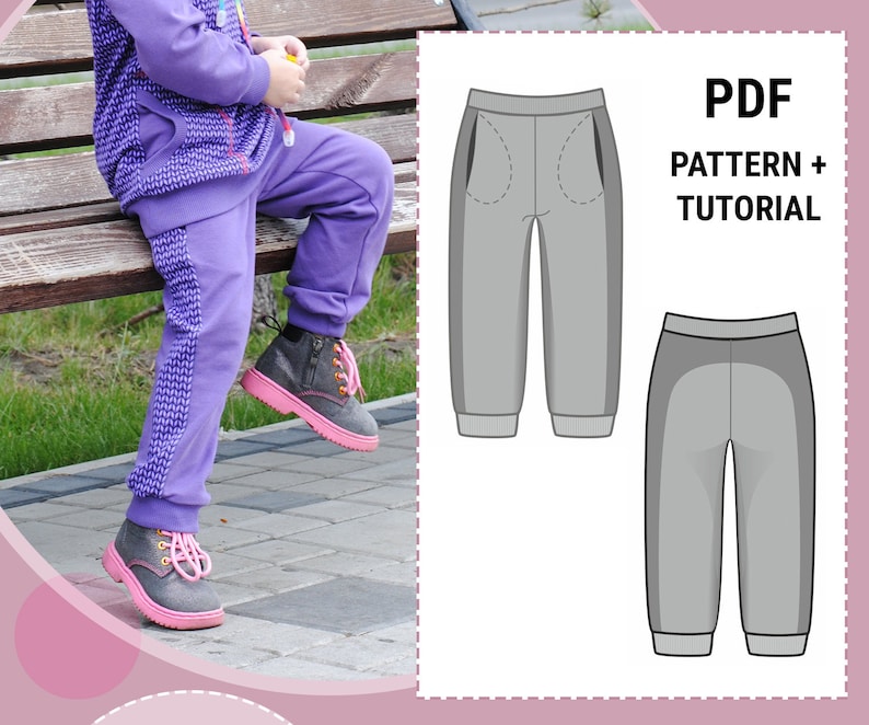 Kids Joggers Sewing Pattern PDF / Baby Boys Girls Track Pants Etsy