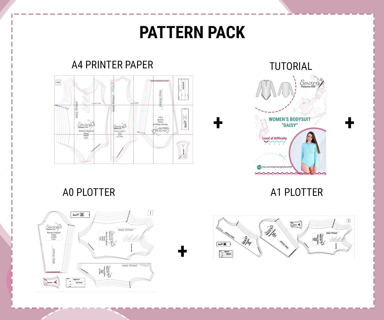 Women's Long Sleeve Bodysuit / Sewing Pattern and Tutorial Etsy