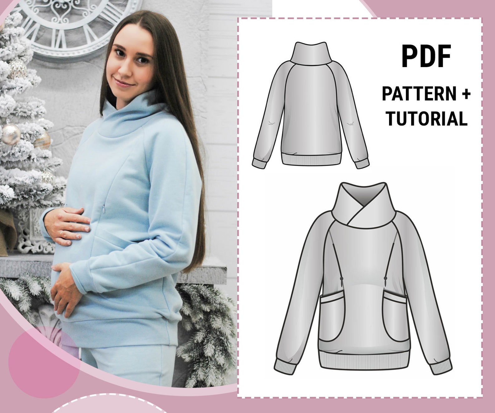 Nursing Sweatshirt Sewing Pattern PDF/ Breastfeeding Hoodie / Etsy