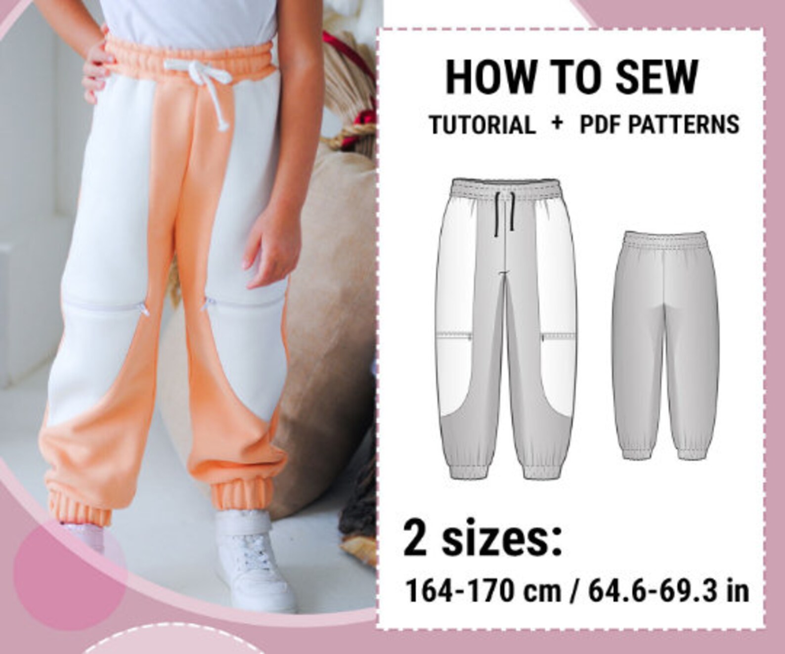 Sweatpants sewing patterns toddler girls clothes Pants Etsy