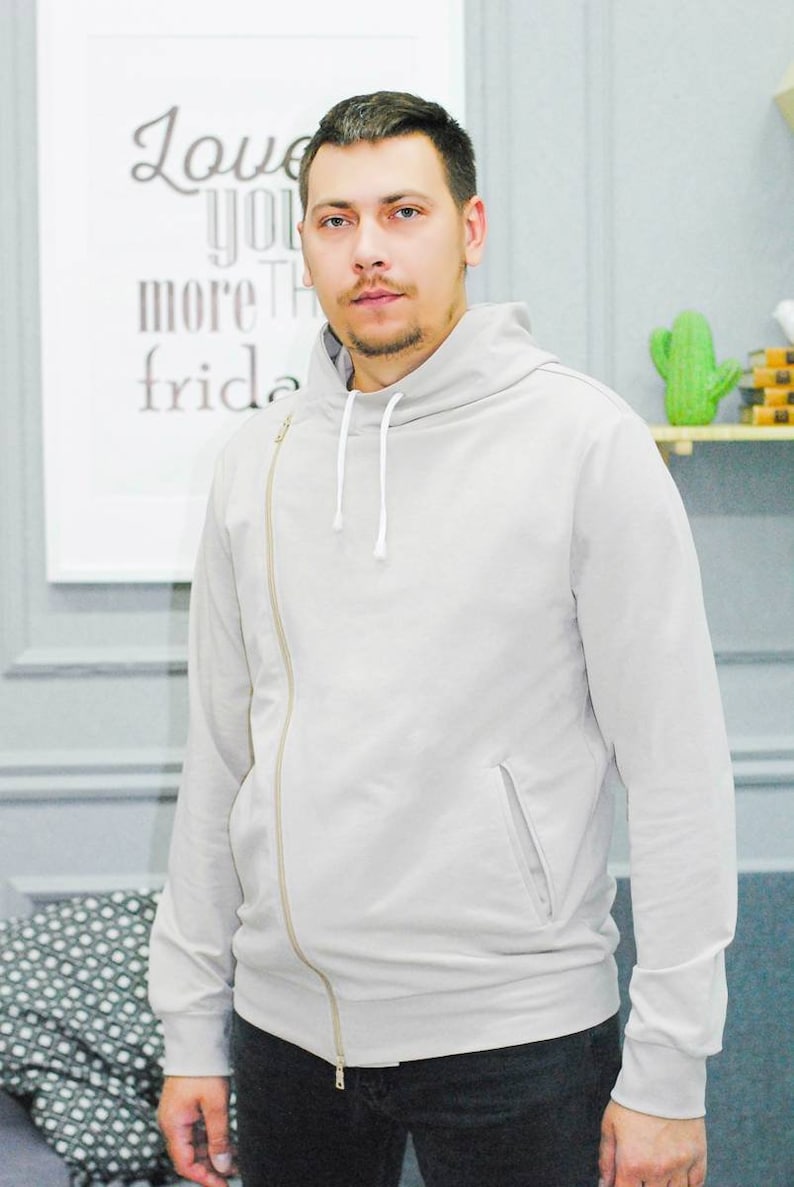 Zip Up Hoodie PDF Sewing Pattern For Men Sizes 4050 EU / Etsy
