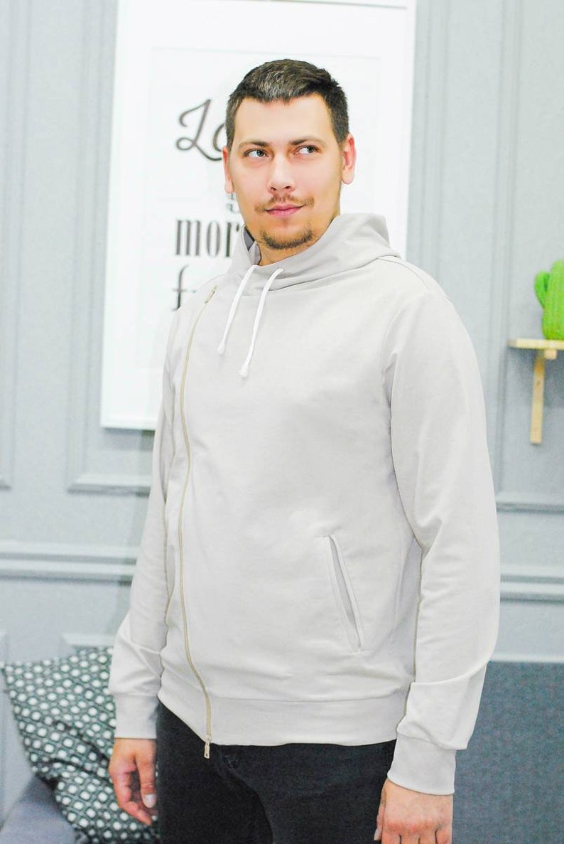Zip Up Hoodie PDF Sewing Pattern For Men Sizes 4050 EU / Etsy