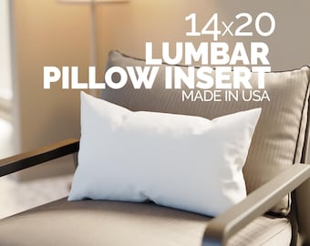 14x20 Lumbar Pillow Insert: Hypoallergenic Down Alternative, Made in USA