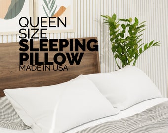 Queen Size Pillow Insert | 20x30 Hypoallergenic Bed Cushion, Made in USA