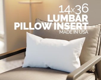 14x36 Lumbar Pillow Insert: Hypoallergenic Down Alternative, USA Made