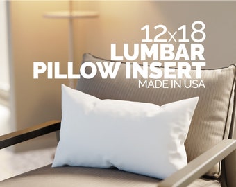 Lumbar Pillow Insert 12x18 – USA Made Boudoir Sham, Down Alternative
