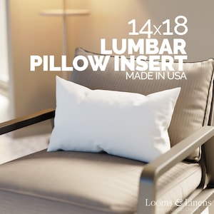 Lumbar pillow insert 14 x 18 Pillow Form USA Made Down Alternative Plush Filling Back Support Pillows Throw Insert