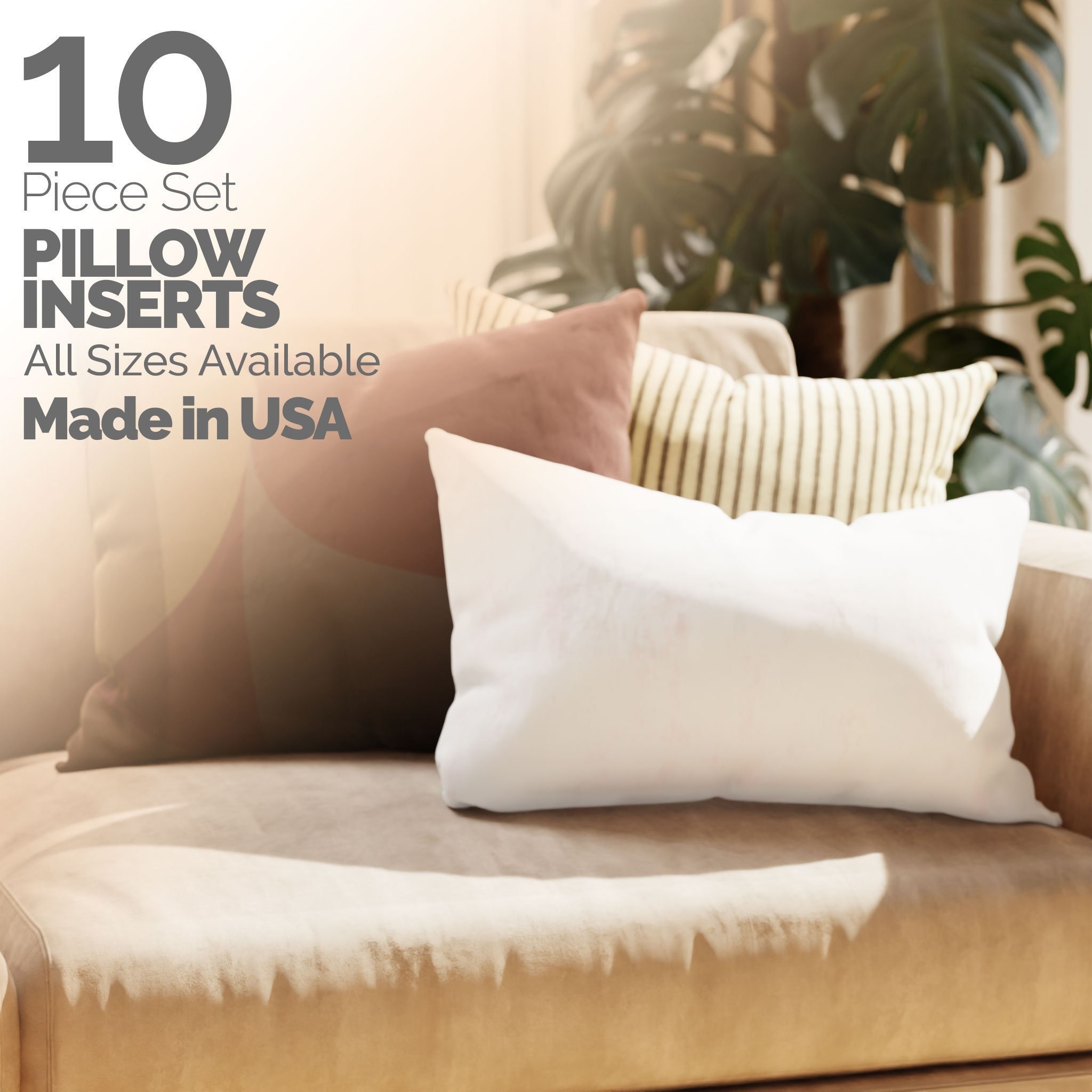 16x16 Throw Pillows Insert Firm and Super Plush Pillow Stuffing