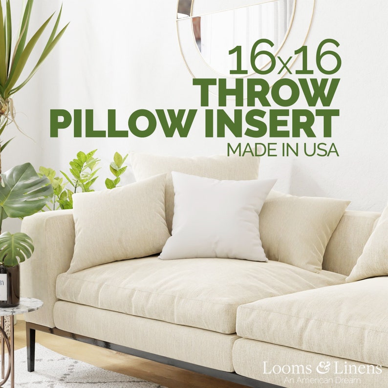 16x16 inch Down alternative pillow insert sham form Cushion stuffer hypoallergenic pillows square pillow stuffing image 1