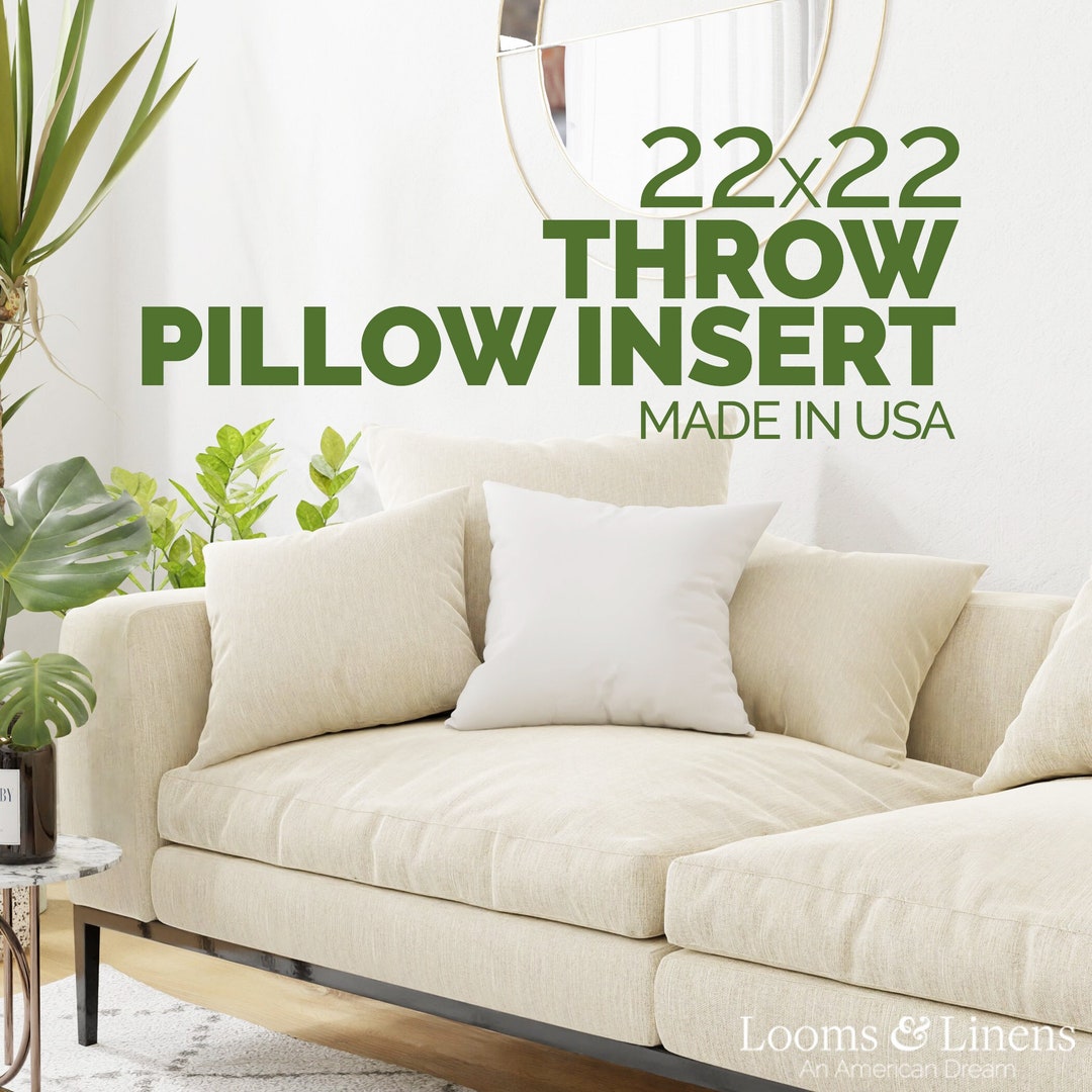 Trendy Home 22x22 Pillow Inserts (2-Pack, White) – Super Soft, Hypoallergenic Couch & Bed Pillow Stuffers For Indoors & Outdoors – Machine Washable