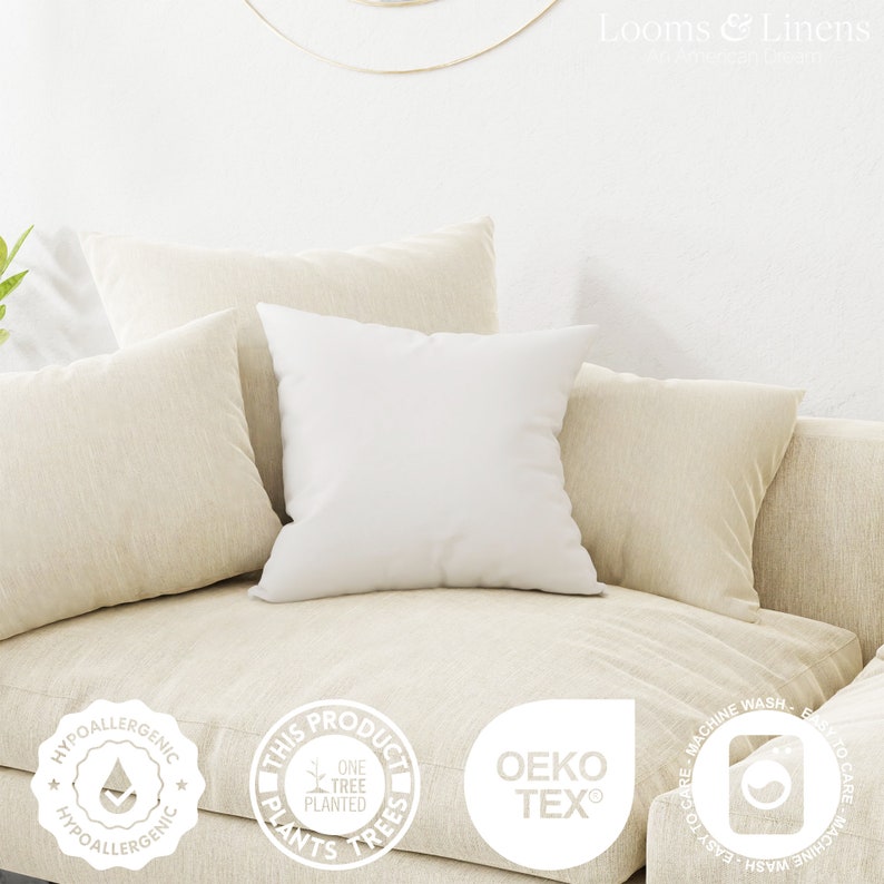 22x22 Euro Throw Pillow Insert: Hypoallergenic Down Alternative image 3