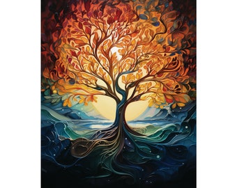 Tree of Life Wall Art Spiritual Harmony Art Decor Wall art Poster Print 16x20