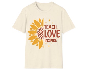 Teach Love Inspire: Softstyle T-Shirt - Teacher Gift, Educator Style, Teaching Outfit, Classroom Comfort - Gift for Teacher