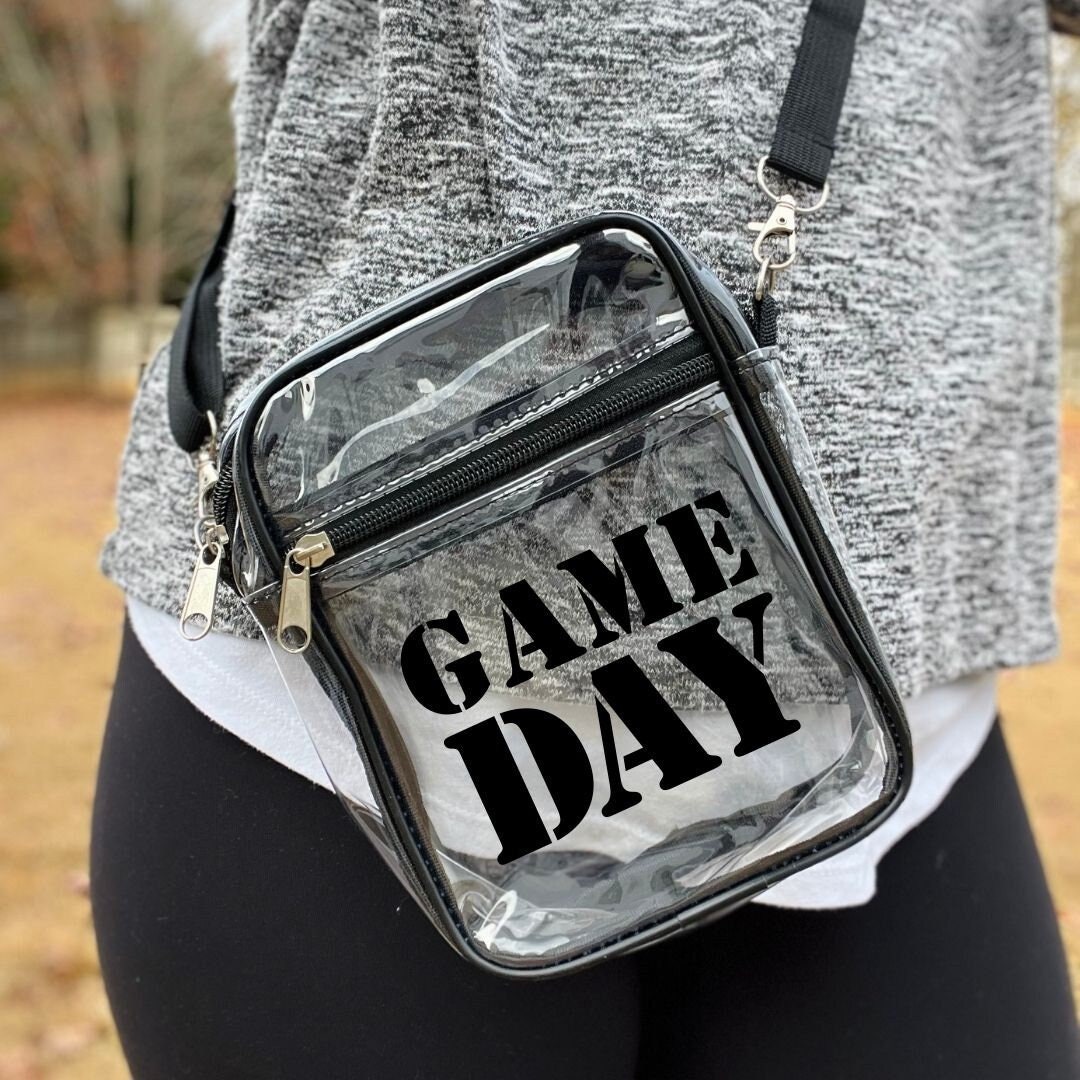 Game Day Clear Stadium Crossbody Purse, Football Transparent Bag for
