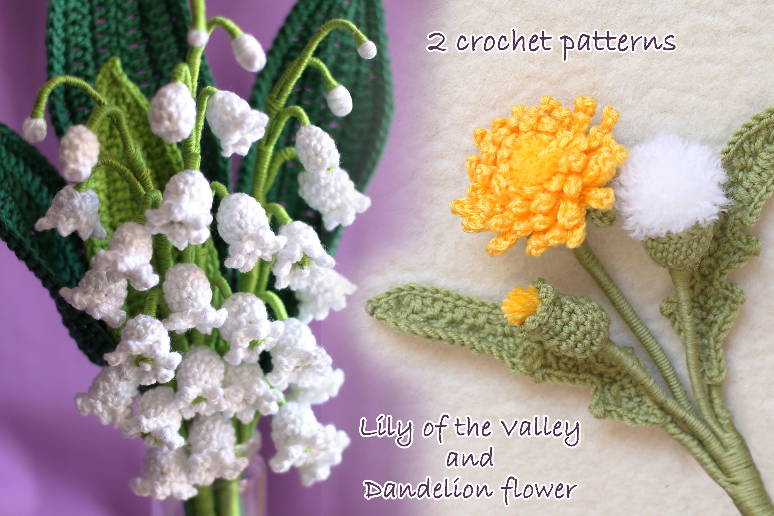 37 Lily of the Valley Crochet Patterns for Elegant Flowers, Gifts, and Home Decor 14 2 Crochet Dandelion and Lily OF THE Valley Bouquet