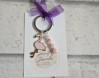 Pink Flamingo Keyring