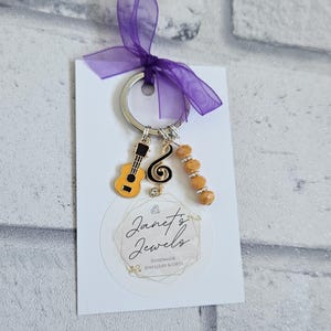 Guitar Music Keyring/Bag Charm