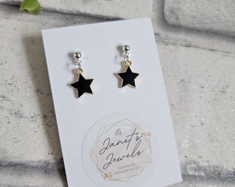 Pendientes de estrella negra