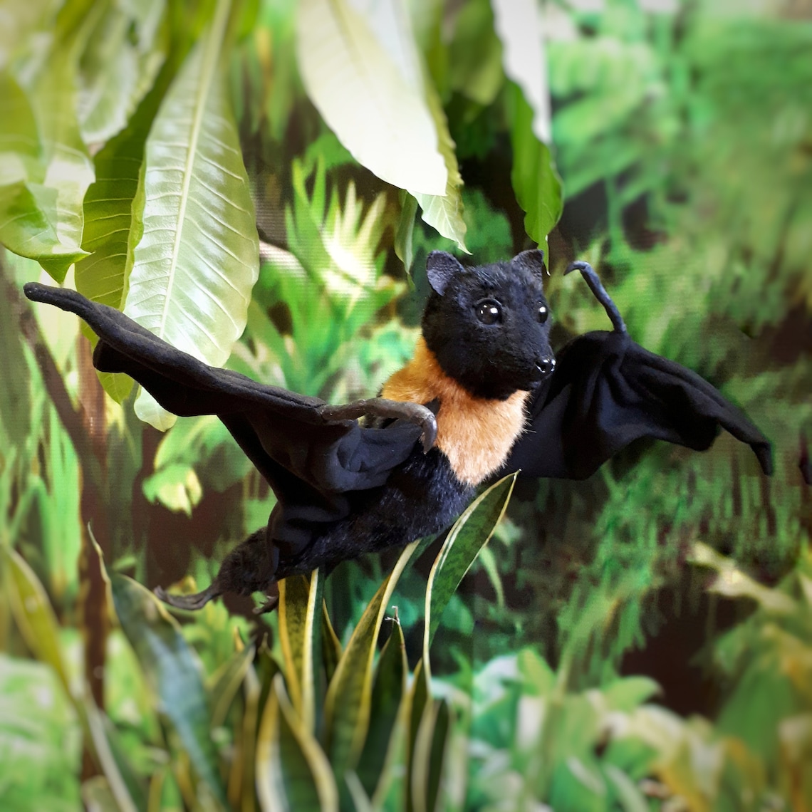 Bat toy . Bat realistic stuffed animals. OOAK toys.made to Etsy