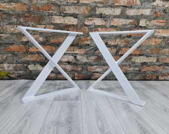Table Legs Bankbeine Metall Bench Bankkufen tischbeine Tischgestell Couchtischkufen Table Tisch Stal Metall Weiss industrial Bank Sitzbank