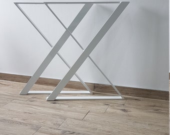 Metal table legs for an industrial kitchen dining room loft table