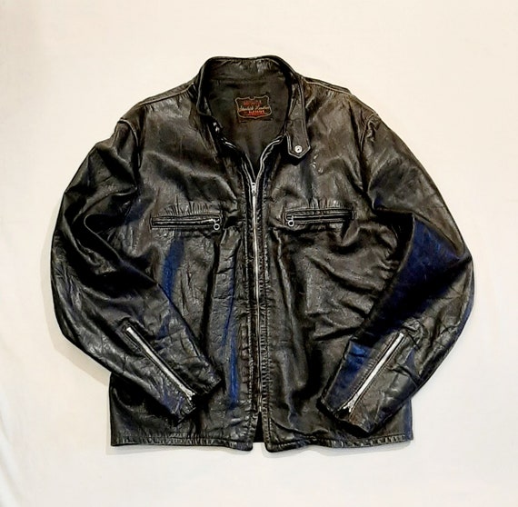 Vintage motorcycle leather jacket L