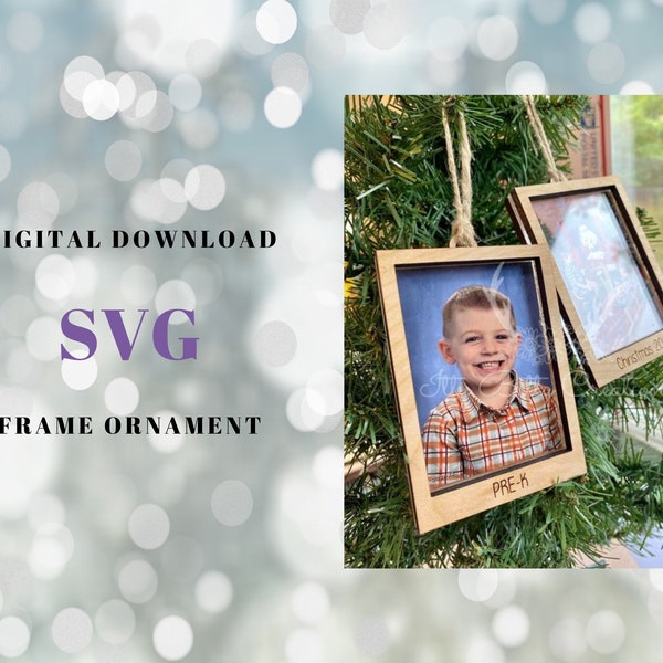 Frame Ornament - Wallet Photos - Gifts - School Pictures - Holiday Pictures