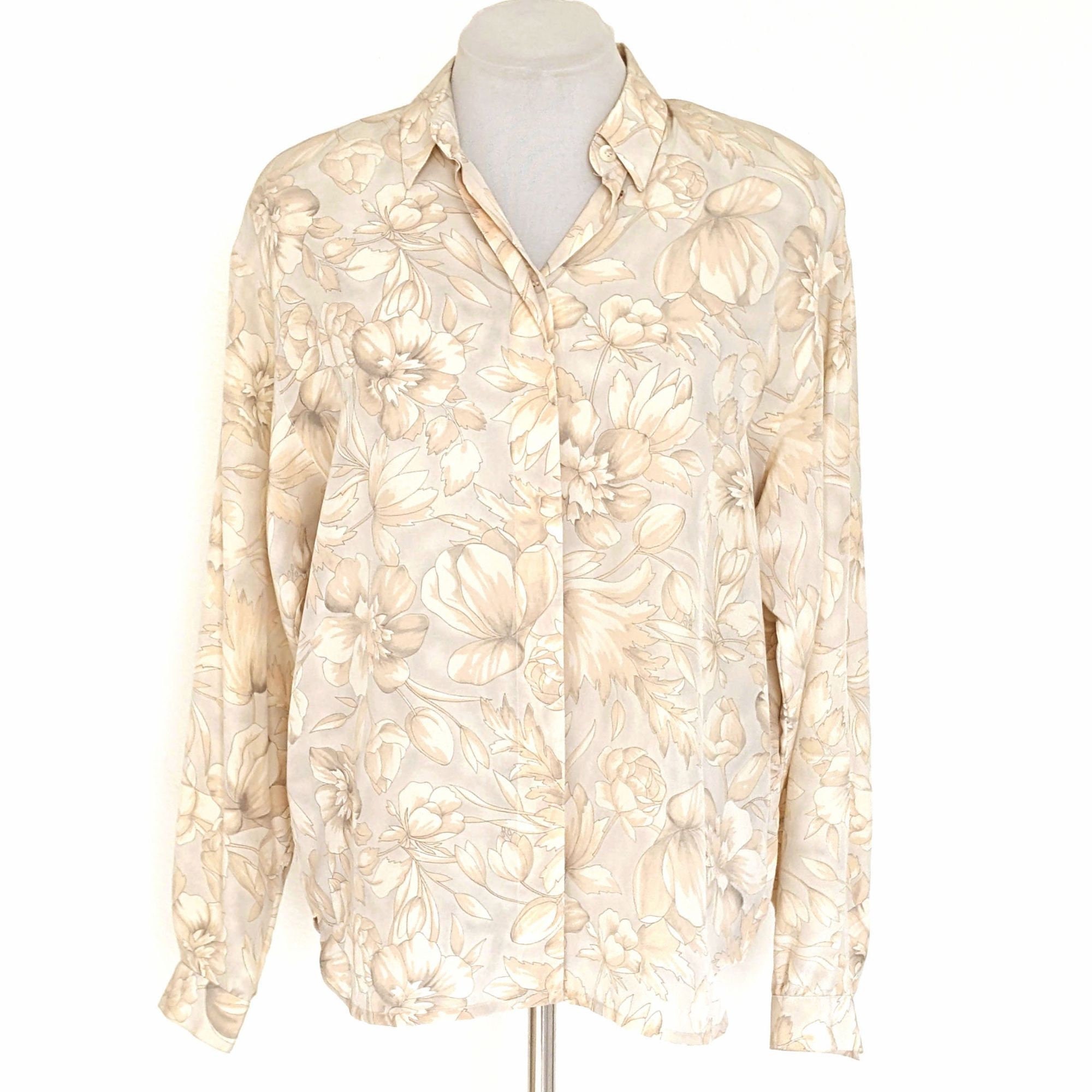 Liz Claiborne Vintage 80s Silk Cream 