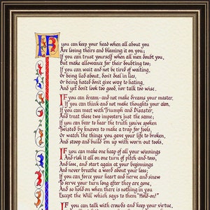 If by Rudyard Kipling Inspirational Poem in Calligraphy - Etsy