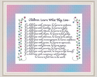 Children Learn What They Live Etsy