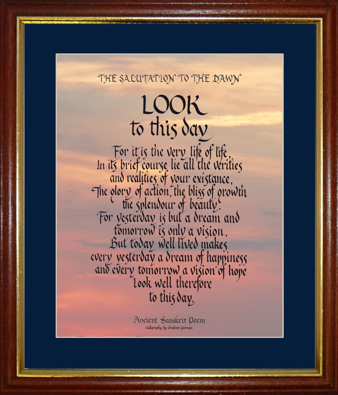 Look to This Day salutation to the Dawn 5th Century Sanskrit - Etsy