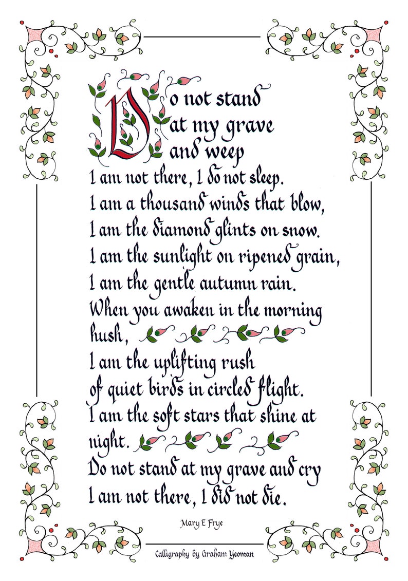 please do not stand at my grave and weep please do not stand at my grave and weep