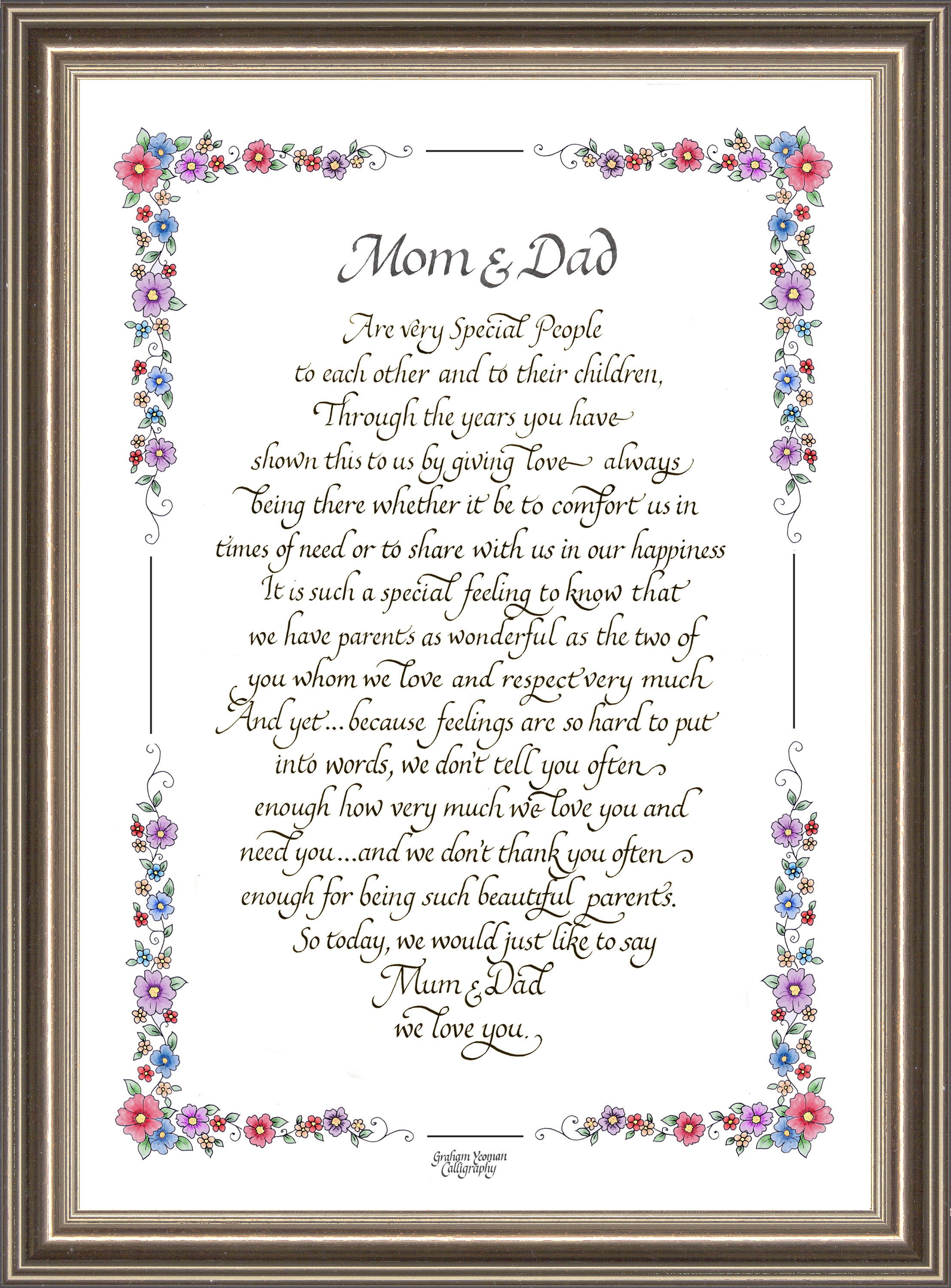 Mom Dad Poem Verse Love Appreciate Thanks Etsy Mom Dad Poem Verse Love Appreciate Thanks Etsy