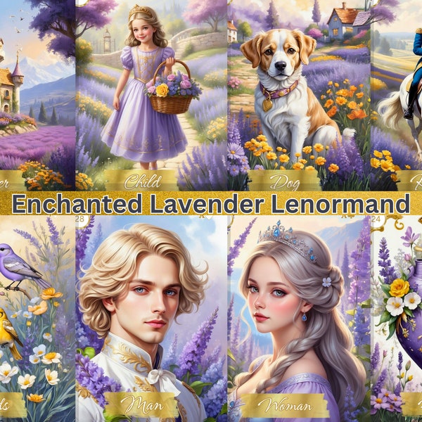 Enchanted Lavender Lenormand, Spring Theme, Petit Lenormand, Lenormand karten, Tarot deck