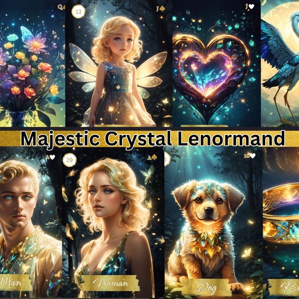 Majestic Crystal Lenormand, Petit Lenormand, Lenormand karten, Tarot deck