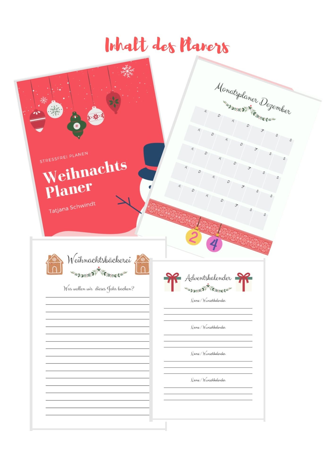Weihnachtsplaner Feiertagsplaner Weihnachten Silvester | Etsy