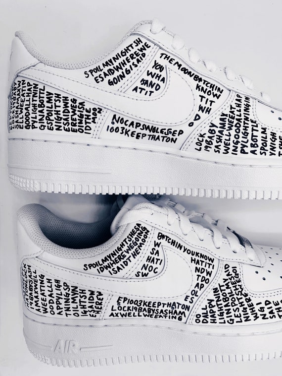 nike air force 1 writing