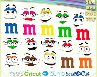 M And M Face Svg Etsy