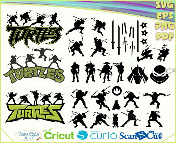 Download Tmnt Svg Teenage Mutant Ninja Turtles Print Bands Bundle Download Silhouette Clipart Cricut Pdf Eps Png