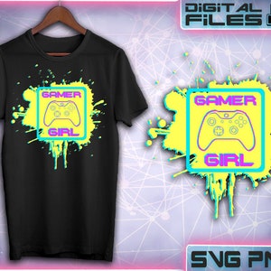 Gamer girl svg\Gamer svg png\Gaming svg\Clipart\Cut Files for Cricut\Vector file\Digital download
