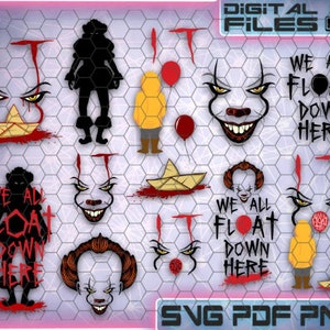 Clown horror svg\\clipart\helloween logo, cut file, for t-shirt,silhouette,clipart,vector,cricut,svg\png,pdf