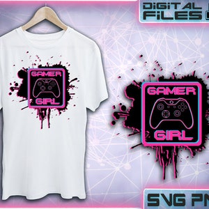 Gamer girl svg\Gamer svg png\Gaming svg\Clipart\Cut Files for Cricut\Vector file\Digital download