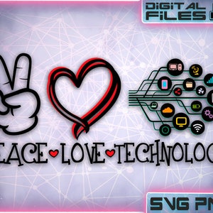 Paz Amor Tecnología Svg\Paz Amor Svg Png\Paz Amor Camiseta Cita\Paz Amor Camisetas\Clipart\Archivos de corte para Cricut\Archivo vectorial\Descarga digital