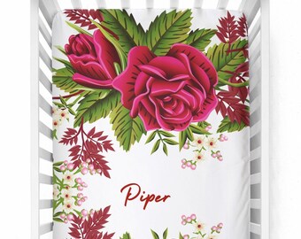 red rose crib bedding