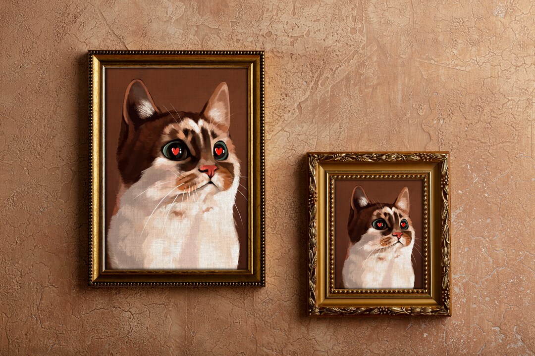 Instant Downloadable Cute Cat Wall Art Home Decor Beautiful Etsy