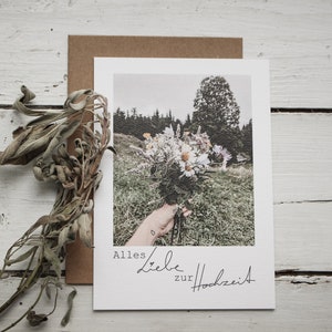 Tarjeta de boda "Todo el amor para la boda y las flores del prado"