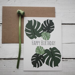 Carte postale « Happy Birthday Monstera »