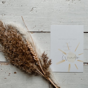Postal para el nacimiento "Bienvenido pequeño milagro"